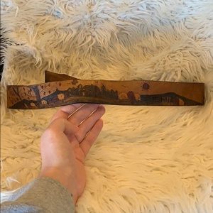 Vintage 70s Playboy Autumn Cabin leather belt